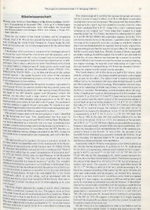17-19 [Rezension] Wevers, John William, Text history of the Greek Leviticus