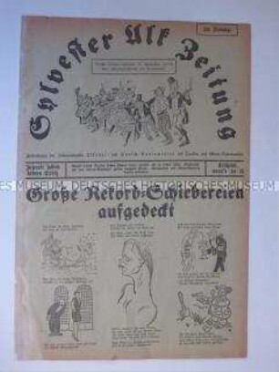 Sonderdruck mit Karikaturen und humoristischen Versen zum Jahreswechsel