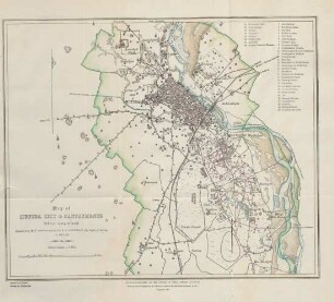 Map of Muttra city & contonments with environs