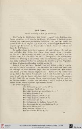 Veit Stoss : geboren in Nürnberg um 1450, gest. daselbst 1533