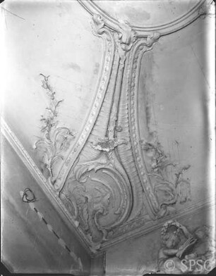 Berlin, Schloss Charlottenburg, Neuer Flügel, Erste Wohnung König Friedrich II., Schreibkammer, R. 355, Decke.