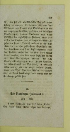 21. Die Nachfolger Justinians I. (565-602)