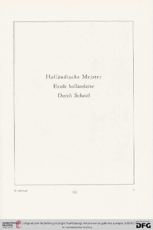 Holländische Meister / Ecole hollandaise / Dutch School
