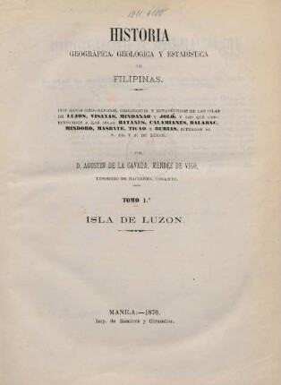 T. 1: Isla de Luzon