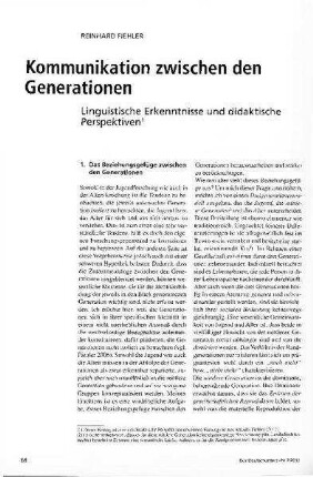 Kommunikation zwischen den Generationen