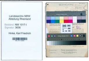 Entnazifizierung Karl Friedrich Hinke , geb. 27.03.1896 (Kaufmaennischer Angestellter)