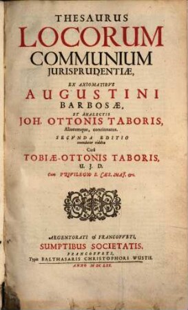 Thesaurus locorum communium iurisprudentiae
