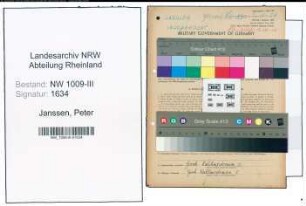Entnazifizierung Peter Janssen , geb. 11.05.1899 (Sattlermeister)