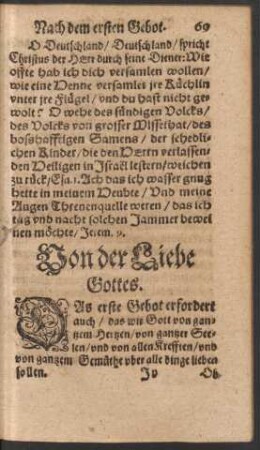 Von der Liebe Gottes.