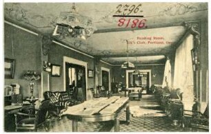 Portland, Oregon. Reading Room, Elks Club