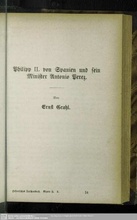 Philipp II. von Spanien und sein Minister Antonio Perez.