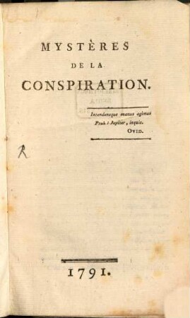 Mystères de la conspiration