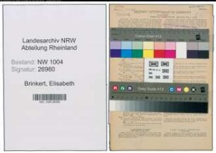 Entnazifizierung Elisabeth Brinkert , geb. 22.12.1896 (Postfacharbeiterin)