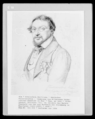 Deutsches Künstleralbum: Sammlung von Bildnissen Germanischer Künstler in Rom — fol. 79: Bildnis des Malers Theobald von Oer aus Nottbeck bei Stromberg in Westfalen (1807-1885)