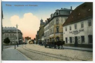 Riesa. Hauptstraße mit Albertplatz
