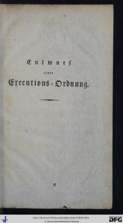 Entwurf einer Executionsordnung