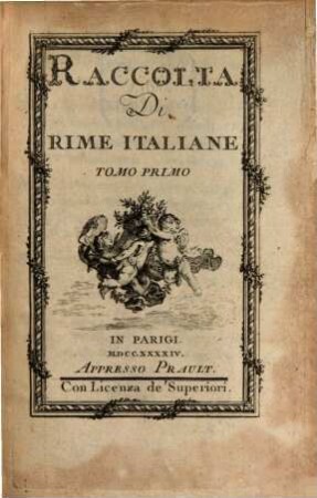 Raccolta Di Rime Italiane. 1