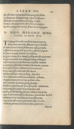 P. Virg. Maronis Aeneidos, Liber VII.