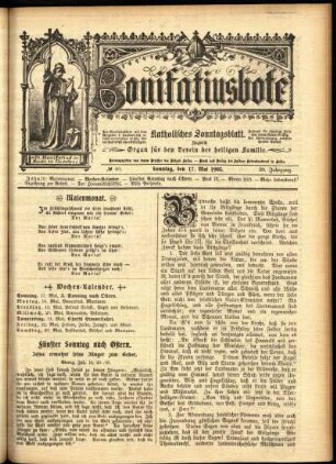 Erste Ausgabe vom Sonntag, den 17. Mai 1903.