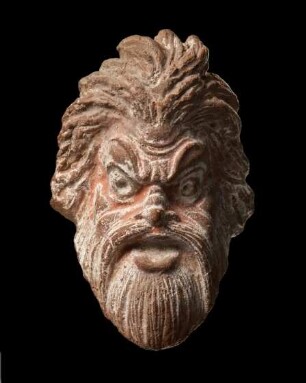 Maske eines Bärtigen mit vollem Haar