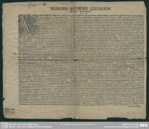 Illustris Ruthenei Collegium Lectori Benevolo! S. P. D. : [progr. Ruthenei ad exequias Henr. Scherfii]