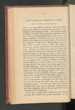 The Eurasian Problem in India.
