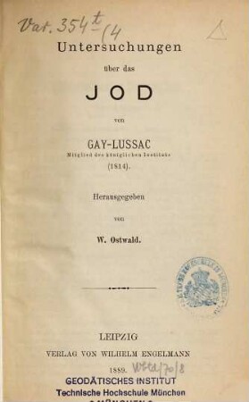 Untersuchungen über das Jod : 1814