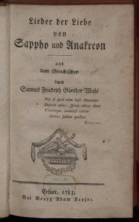 Lieder der Liebe von Sappho und Anakreon