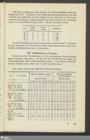 VIII. Arbeitsteilung und Pensum