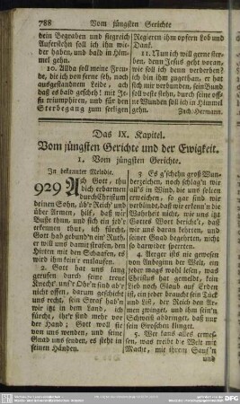 Das IX. Kapitel. Vom jüngsten Gerichte und der Ewigkeit