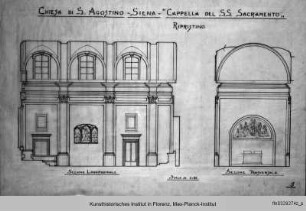 Sant' Agostino, Entwürfe für den Umbau 1947 : Umbau-Entwurf der Sakramentskapelle