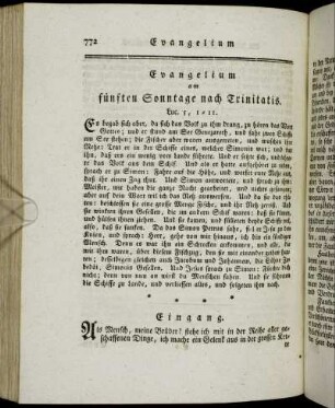 Evangelium am fünften Sonntage nach Trinitatis. - Evangelium am siebenten Sonntage nach Trinitatis.