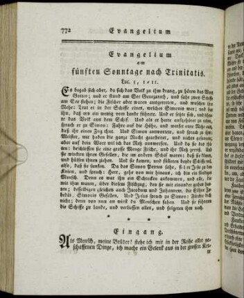 Evangelium am fünften Sonntage nach Trinitatis. - Evangelium am siebenten Sonntage nach Trinitatis.