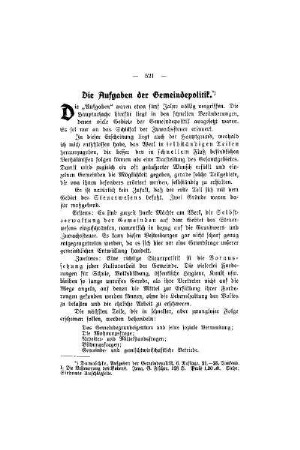 Die Aufgaben der Gemeindepolitik
