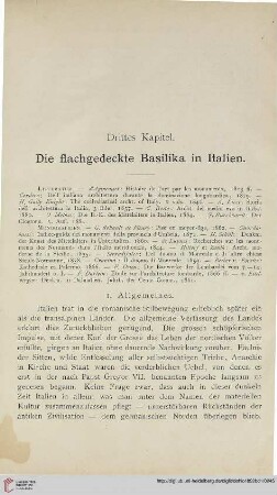 Drittes Kapitel. Die flachgedeckte Basilika in Italien