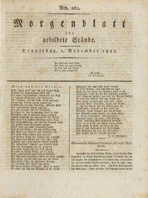 1827: Nro. 262 - Nro. 270