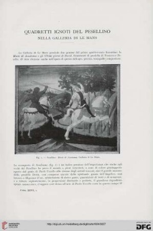 27: Quadretti ignoti del Pesellino nella Galleria di Le Mans