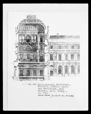 Paris, Louvre, Schnitt durch den Südwestlichen Eckturm