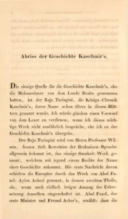 Abriss der Geschichte Kaschmir's