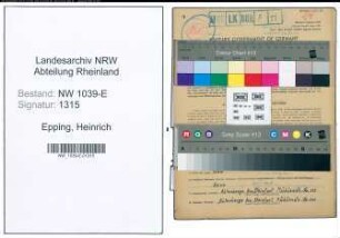 Entnazifizierung Heinrich Epping , geb. 11.03.1910 (Polizist)