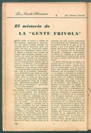 El misterio de la "gente frívola"