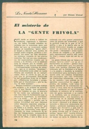 El misterio de la "gente frívola"
