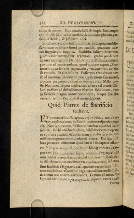 266-269, Quid Patres de Sacrificio ...; De Usu Sacr. ...