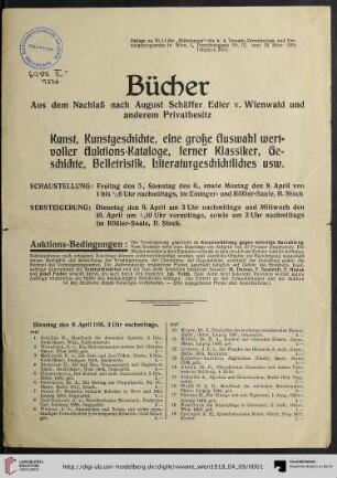 Dienstag den 9. April 1918, 3 Uhr nachmittags (Nr. 1047/1-1047/193)