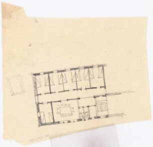 Krankenhaus, Clerf (Clervaux): Detail aus Erdgeschossgrundriss mit Speisesaal