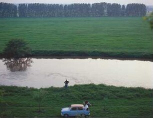 Angler am Ufer Unstrut