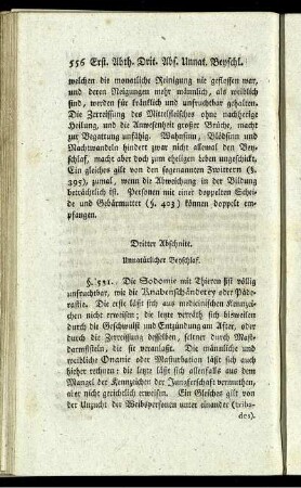 Dritter Abschnitt. Unnatürlicher Beyschlaf.