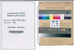 Entnazifizierung Heinrich Hoelsken , geb. 19.02.1900 (Werkmeister)