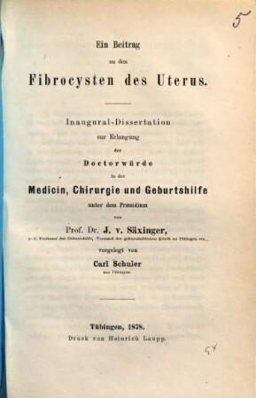 Ein Beitrag zu den Fibrocysten des Uterus : Inaug.-Diss.
