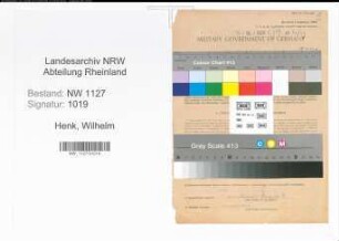 Entnazifizierung Wilhelm Henk , geb. 04.06.1899 (Steuerinspektor)